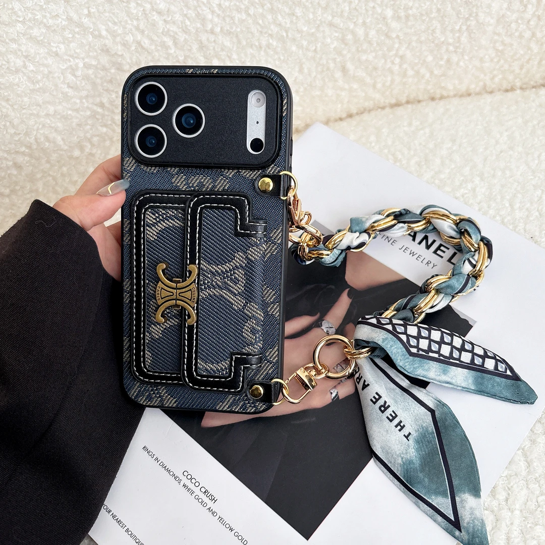 丝巾手提横版全包卡包手机壳适用14/15/16/17promax华为mate60pro