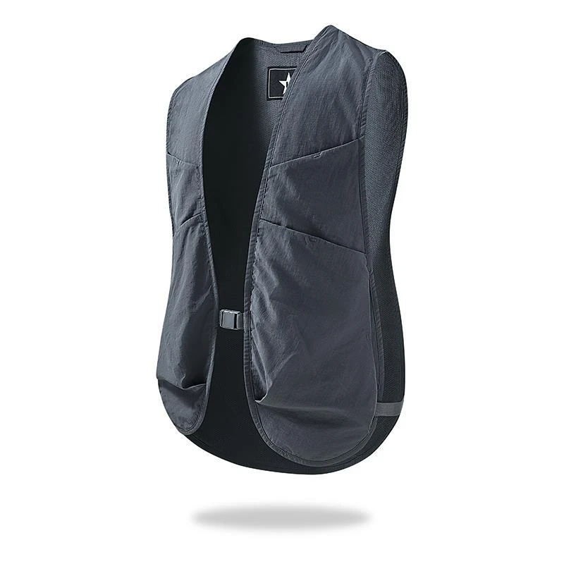 夏季薄款冰丝马甲潮男女款镂空网眼运动短款钓鱼单马夹女户外背心