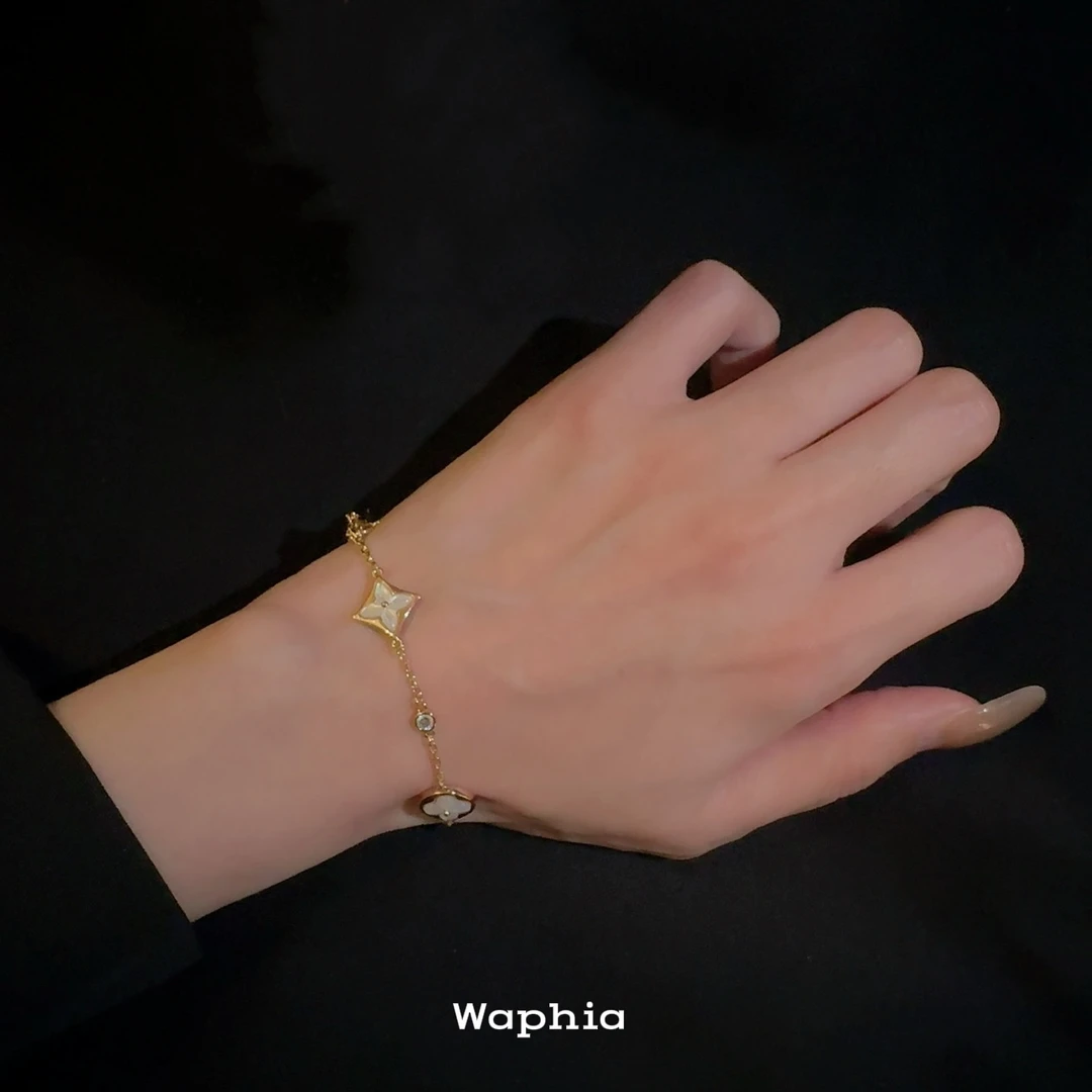 合金手链  Waphia设计师款经典时尚百搭轻奢【尖圆花手链】 VV001