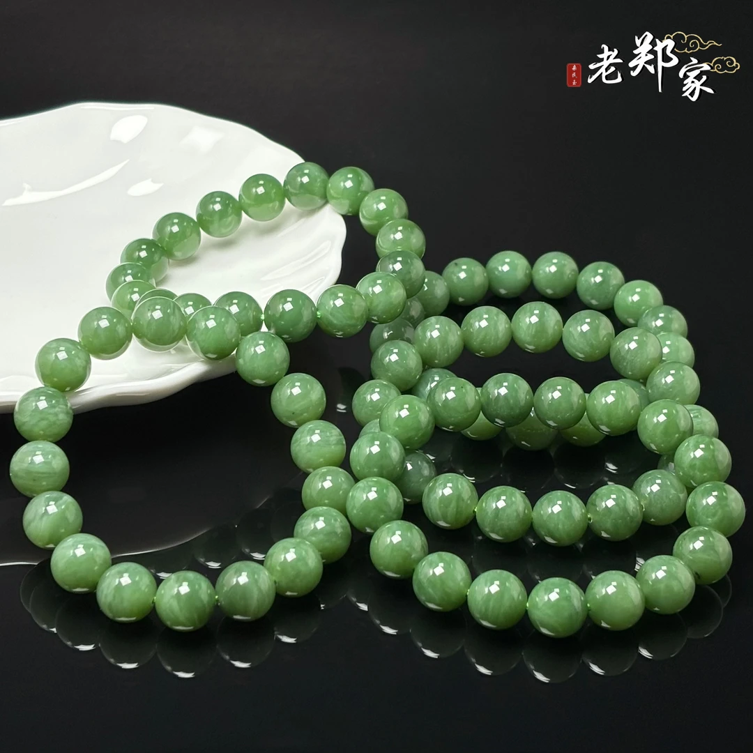 【老郑家】和田玉手串 多样性发一件 约12mm 微黑点