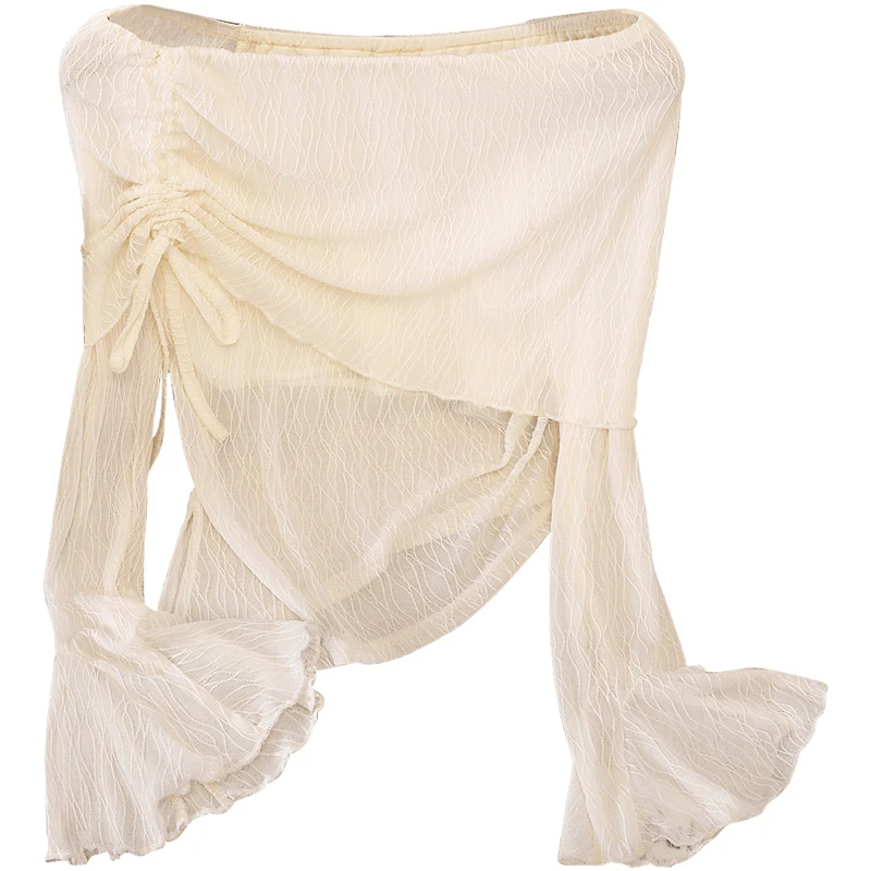 【品牌奥莱】丝柏舍2025春新款一字肩抽褶甜美风打底衫S51B0387E