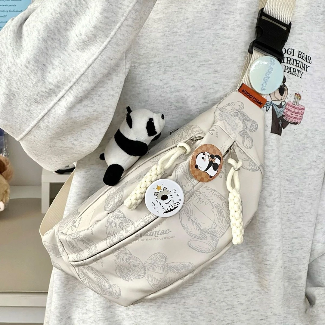 德国品质轻便防水可爱小众日系ins腰包清新胸包简约百搭港风多层