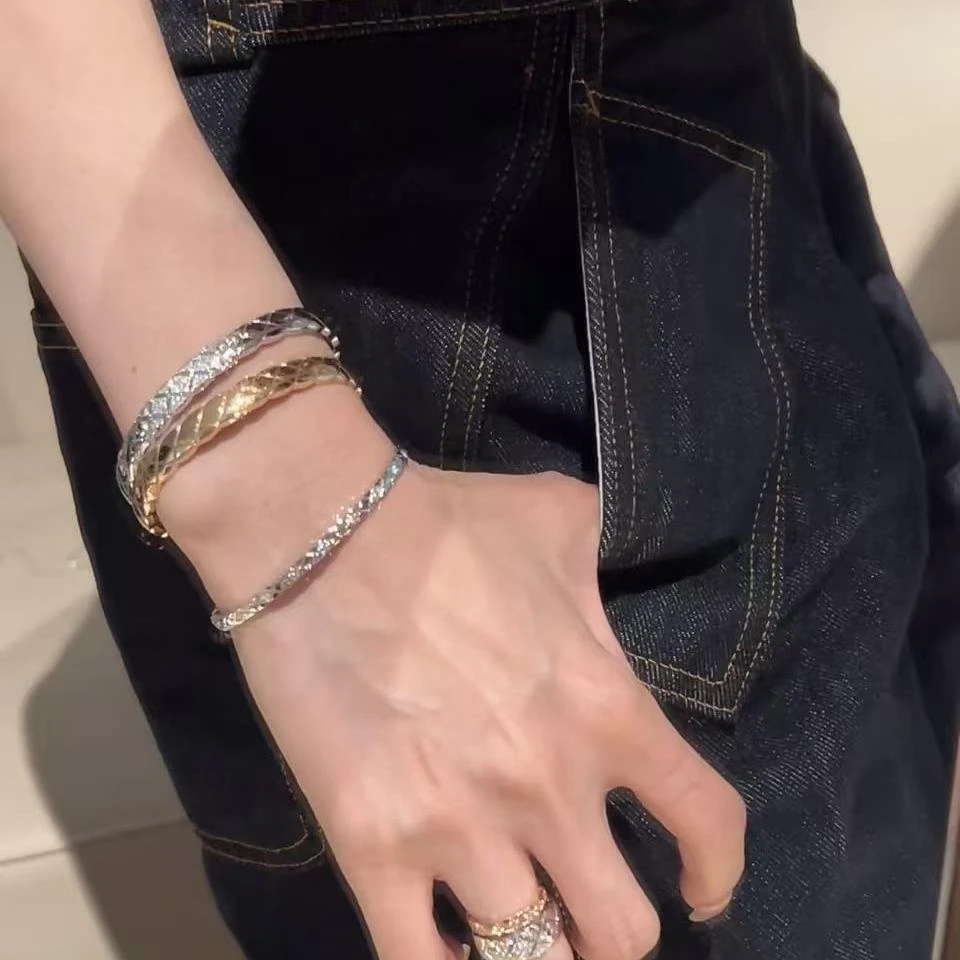 铜合金手镯 多层叠戴蛇骨链手镯