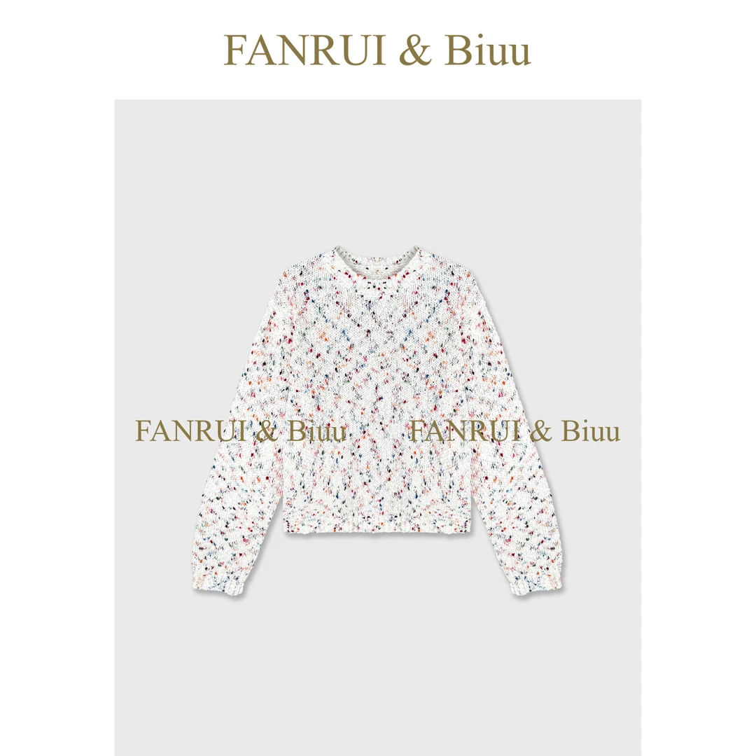 FANRUI/泛芮「星野漫游」颗粒纱线高端气质时髦减龄针织毛衣B19422