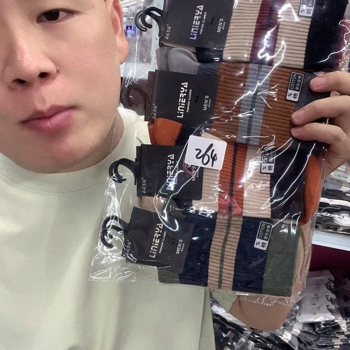棉类混纺264高品质男袜10双