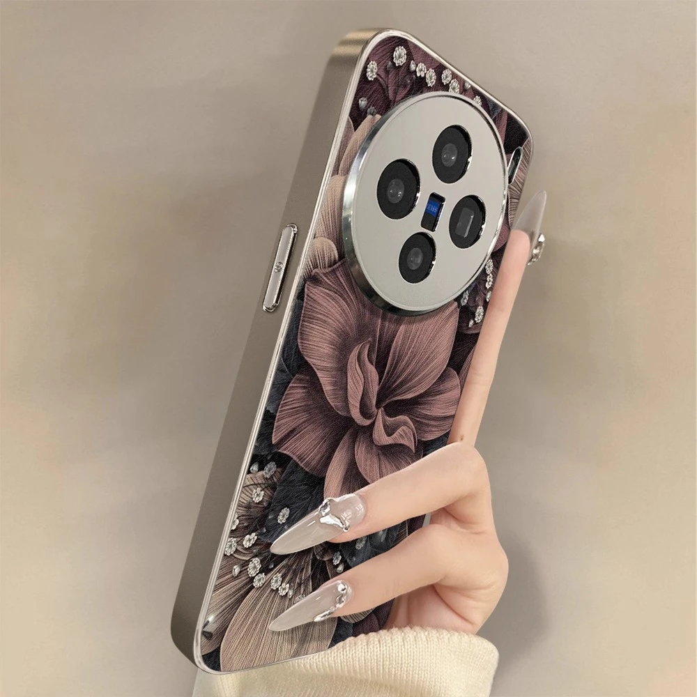 复古牡丹适用华为mate70手机壳个性Pura70个性保护壳mate60p可爱