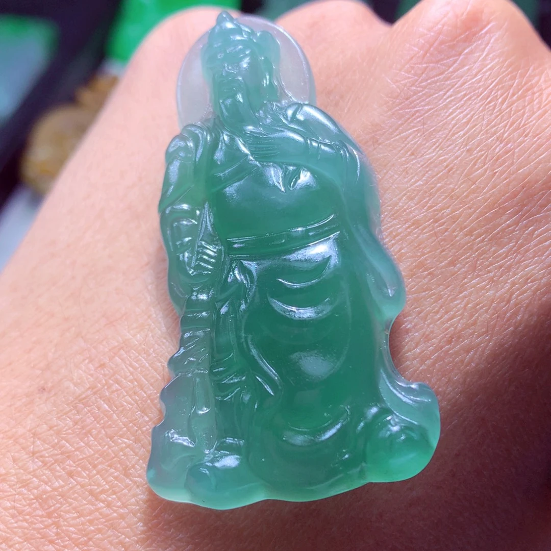 定制翡翠未镶嵌天然翡翠A货毛货挂件