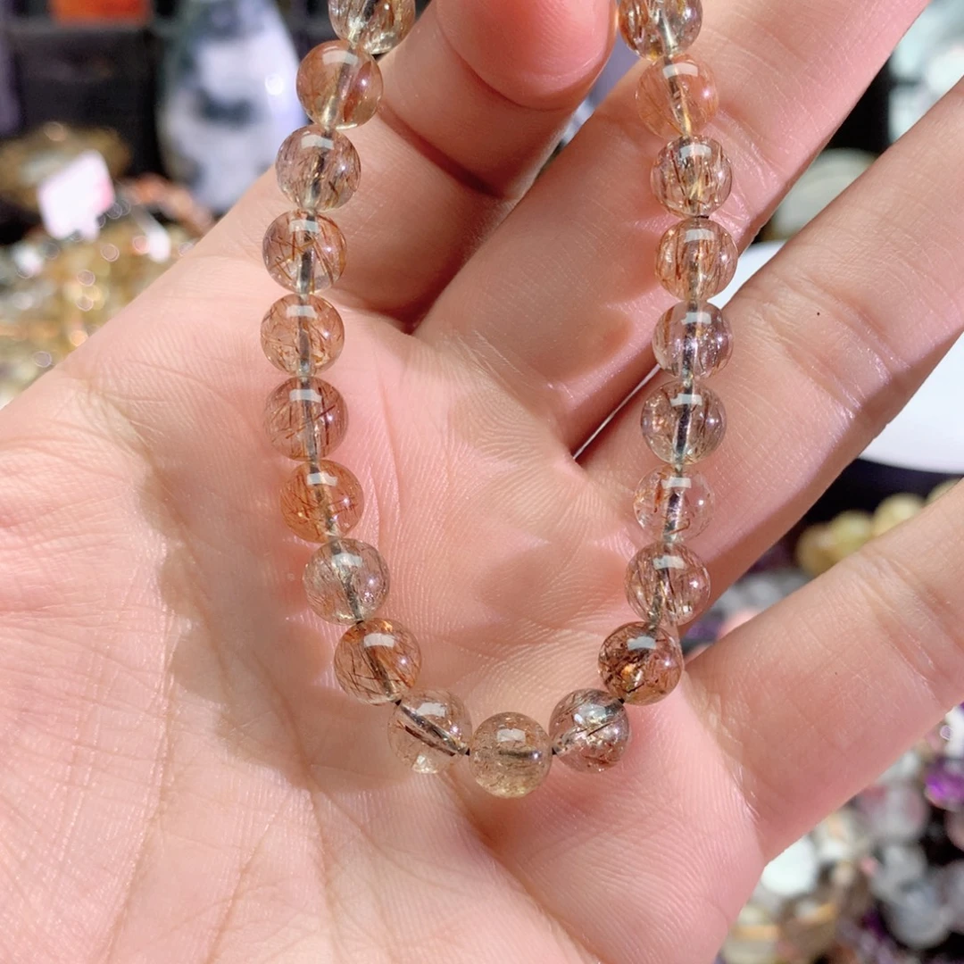水晶手链未镶嵌黑金超手链7+