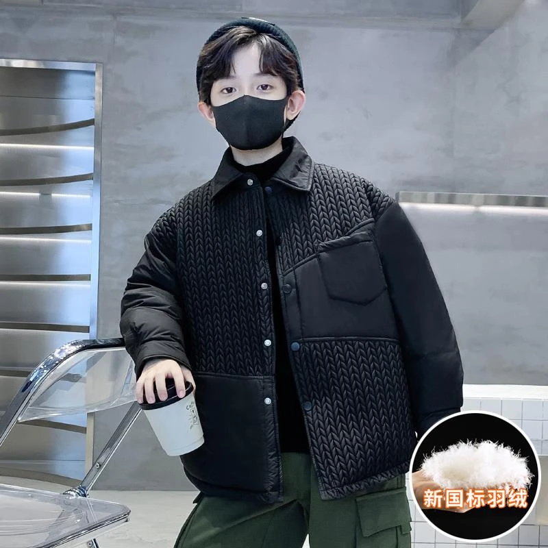 巴拉扣扣儿童装男童羽绒服冬季2025新款冬装加厚大童秋冬款男孩轻