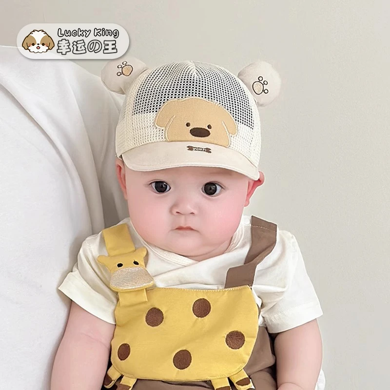 宝宝鸭舌帽网眼可爱超萌婴幼儿童遮阳帽6个月2岁2025新款棒球帽潮