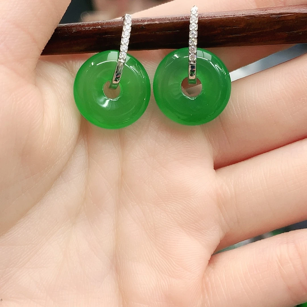 银S925镶嵌耳坠玛瑙/玉髓