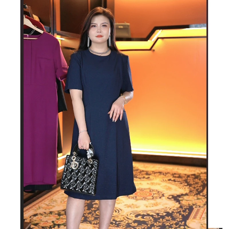 大码女装胖MM大码遮肉显瘦减龄连衣裙2025夏装高级感气质通勤裙子