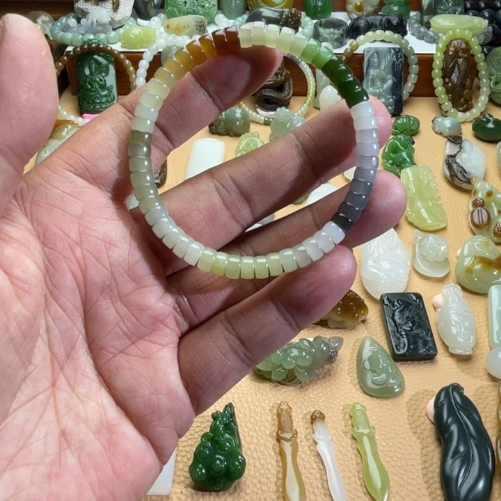 和田玉手链未镶嵌定制款