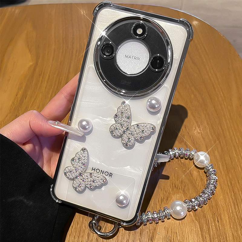 潮多米适用荣耀x60闪钻手机壳荣耀x60pro气囊防摔新款女镜头全包