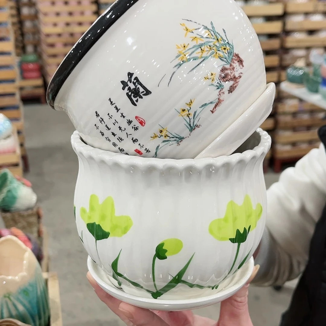 【闪购商品】陶瓷福利品带冰裂效果陶瓷花盆