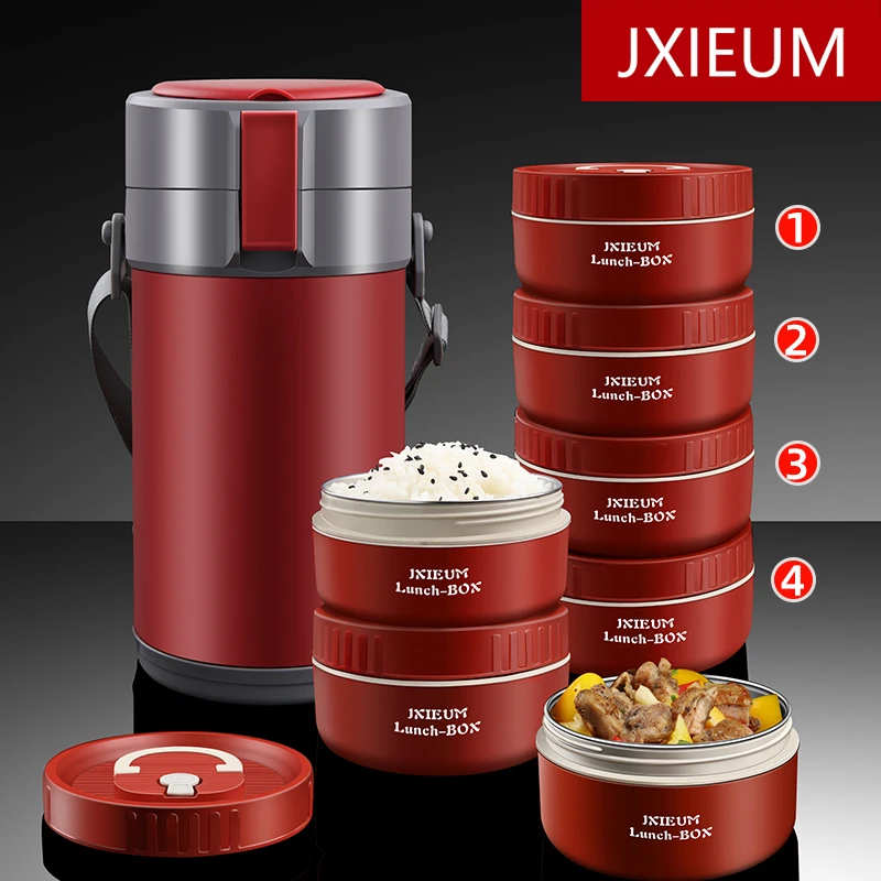JXIEUM316L不锈钢保温饭桶超长保温便携学生多层上班族大容量饭桶