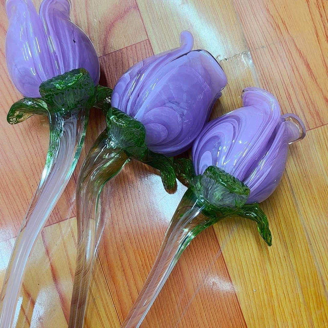 微瑕三支花苞不退不换微瑕安妮花瓶花器摆件