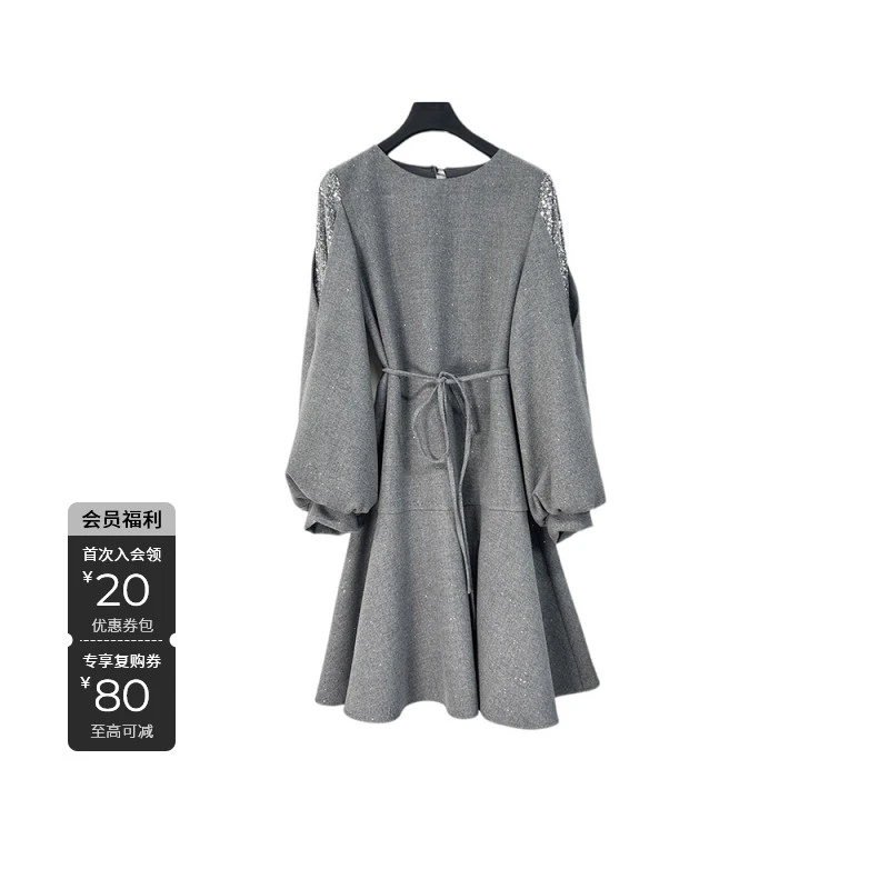 S·DEER圣迪奥长袖长裙显瘦气质针织轻奢时尚休闲连衣裙S253Z1238