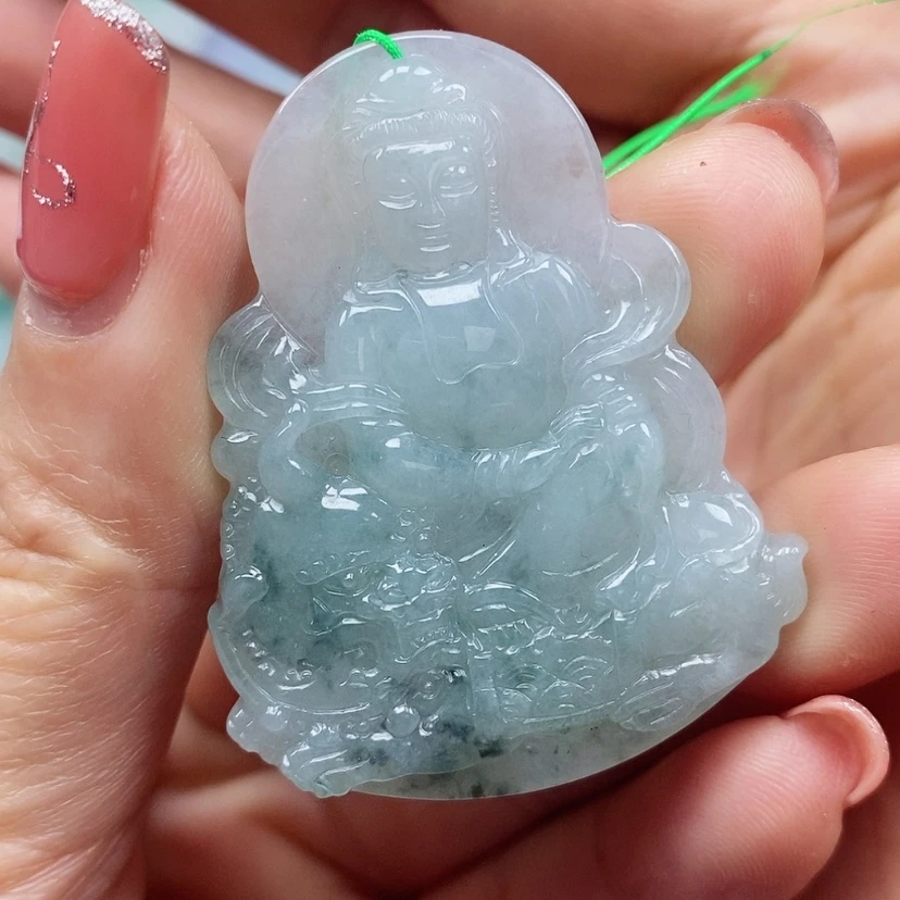 【闪购商品】翡翠颈饰未镶嵌天然翡翠A货文殊