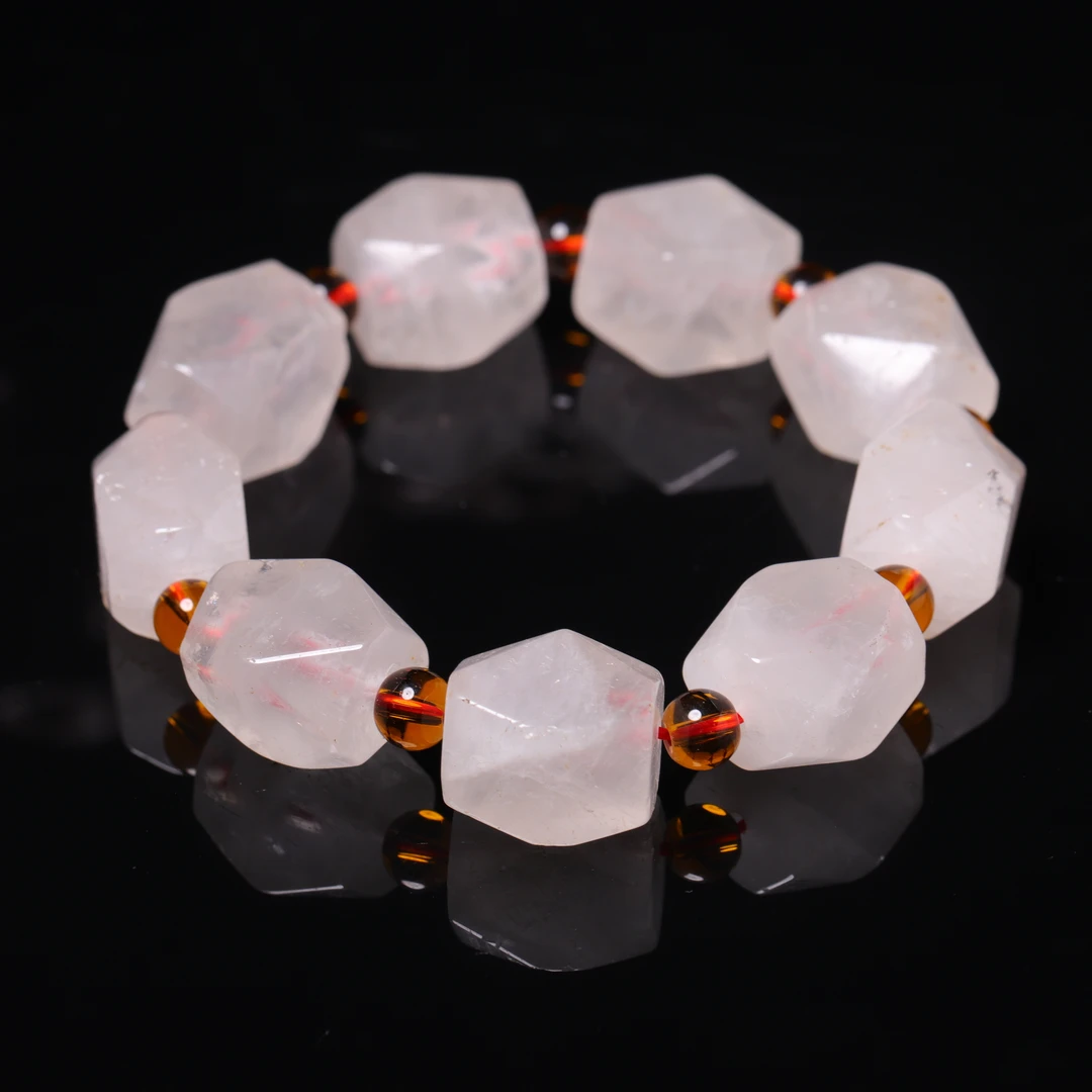 明代天然多棱水晶手串-NX