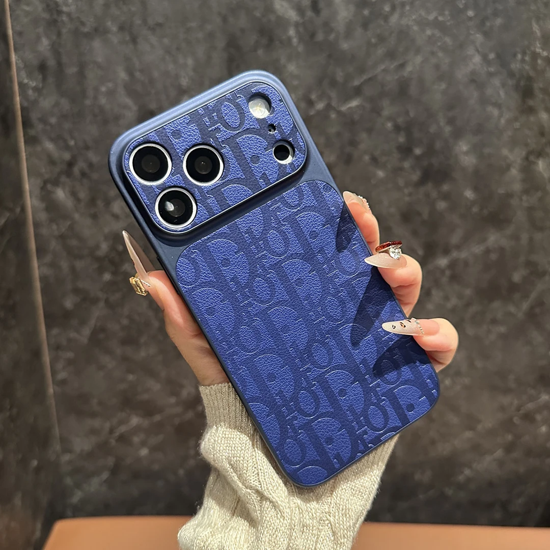 蓝色全包ia按键秒变苹果17promax手机壳适用16新款D家15高档皮质