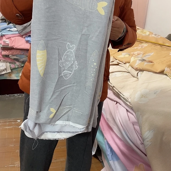 一****莫代尔纤维长绒棉不挑花色布头3块