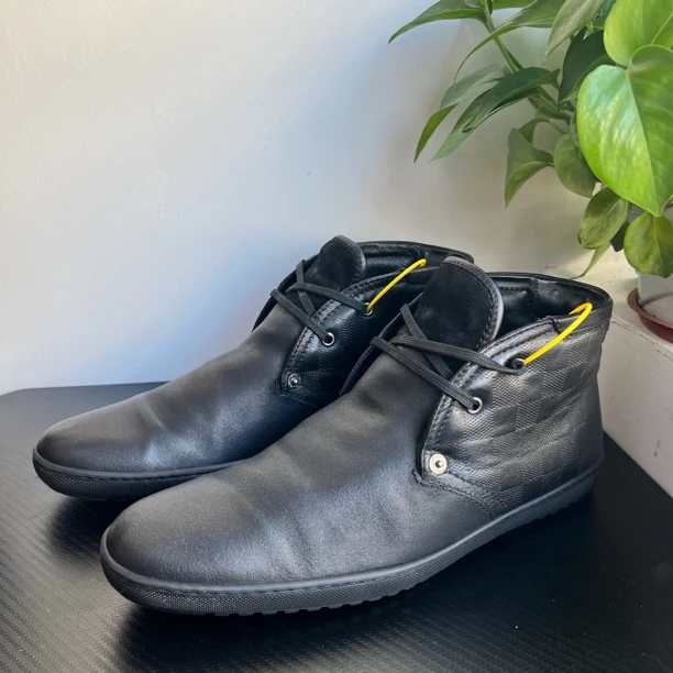 95新 LouisVuitton/路易威登 41欧棋盘格皮革板鞋成色自定wdf819