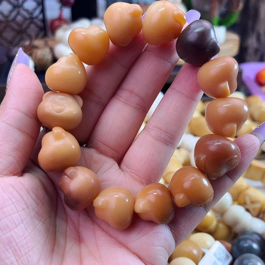 菩提根/象牙果手串菩提小熊头微瑕