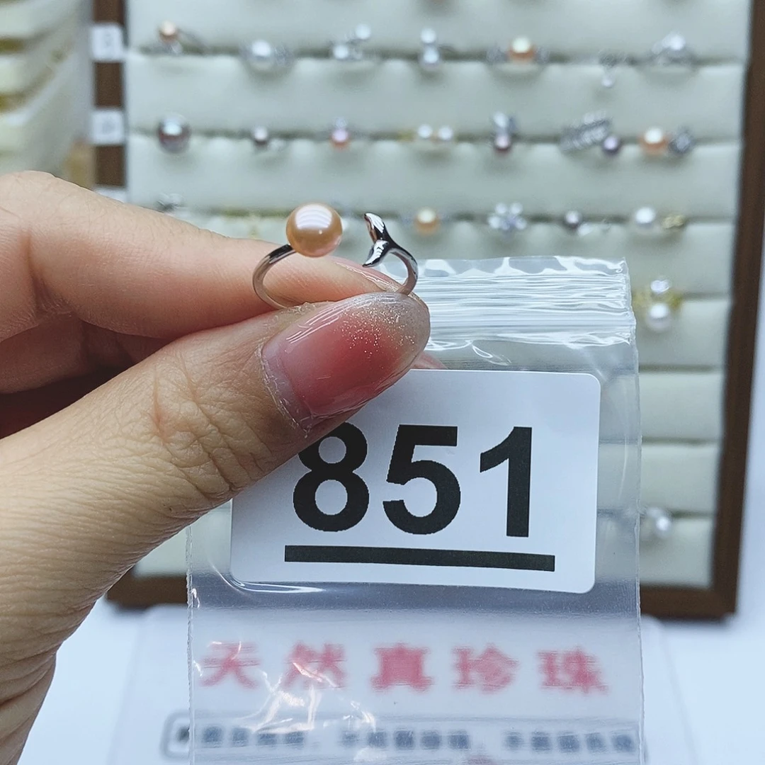 淡水珍珠戒指银S925镶嵌快****851
