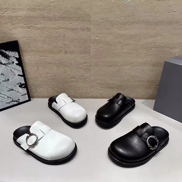 【格格专属】3283-57复古勃肯鞋女2025外穿半拖懒人包头拖女鞋