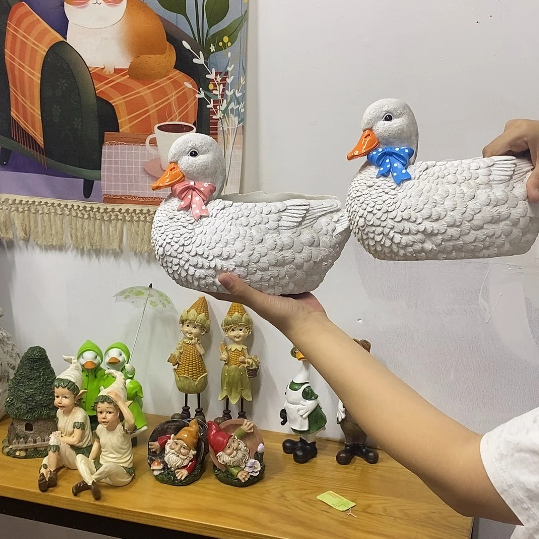 庭院摆件鸭子花盆