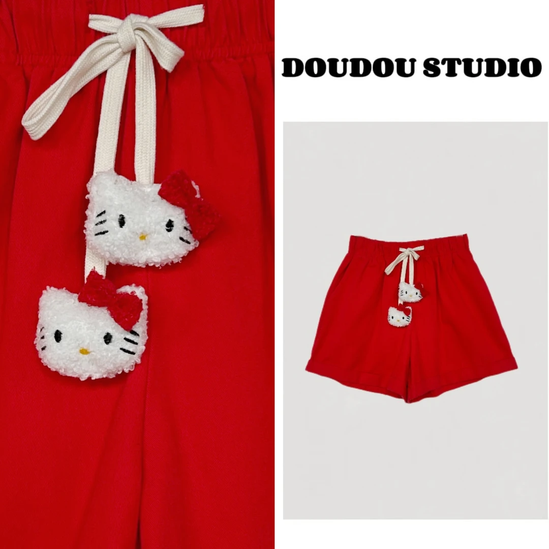 【兜兜】 春季新款毛绒公仔抽绳百搭短裤 井318P