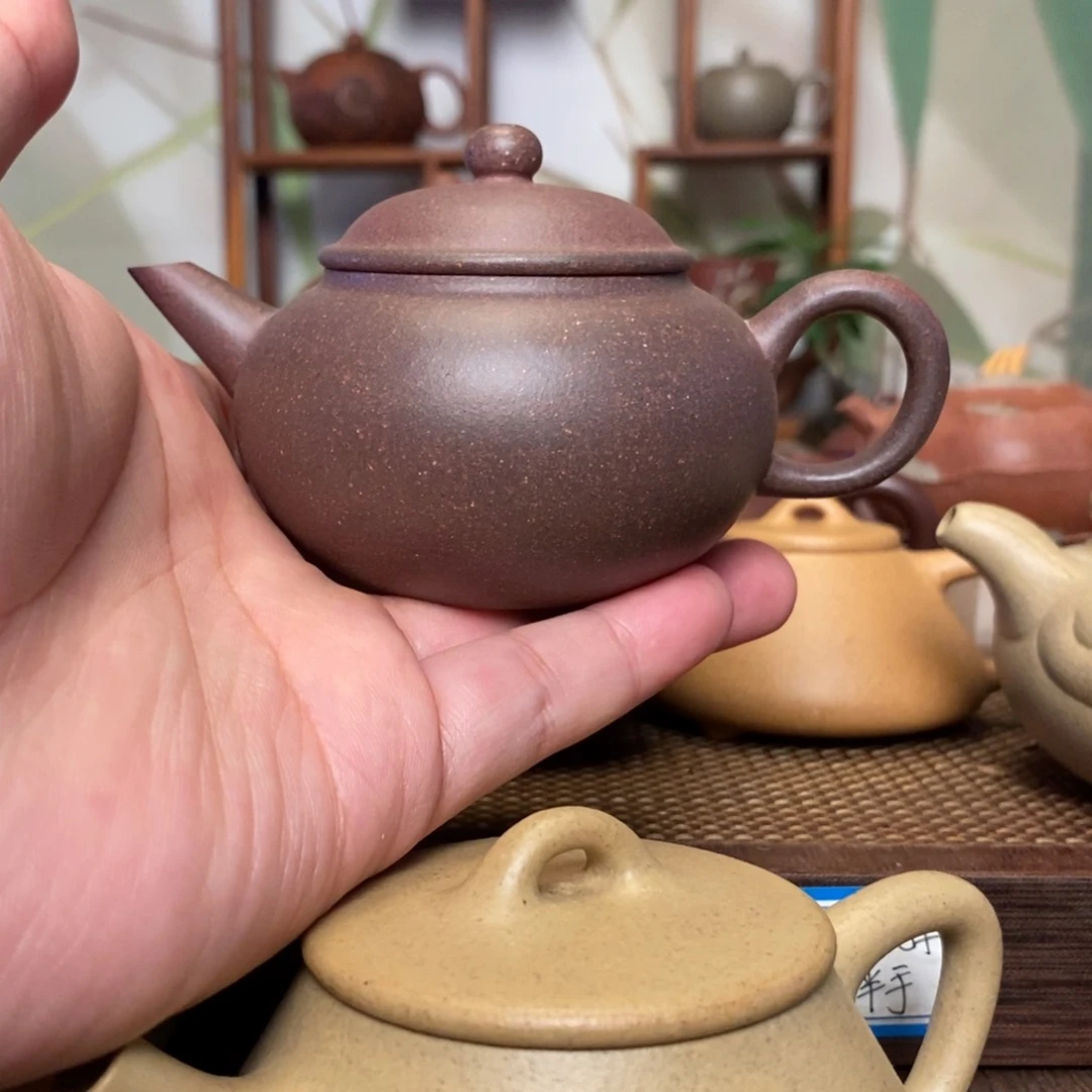 事***圆茶壶紫砂四号井底槽青水平140cc