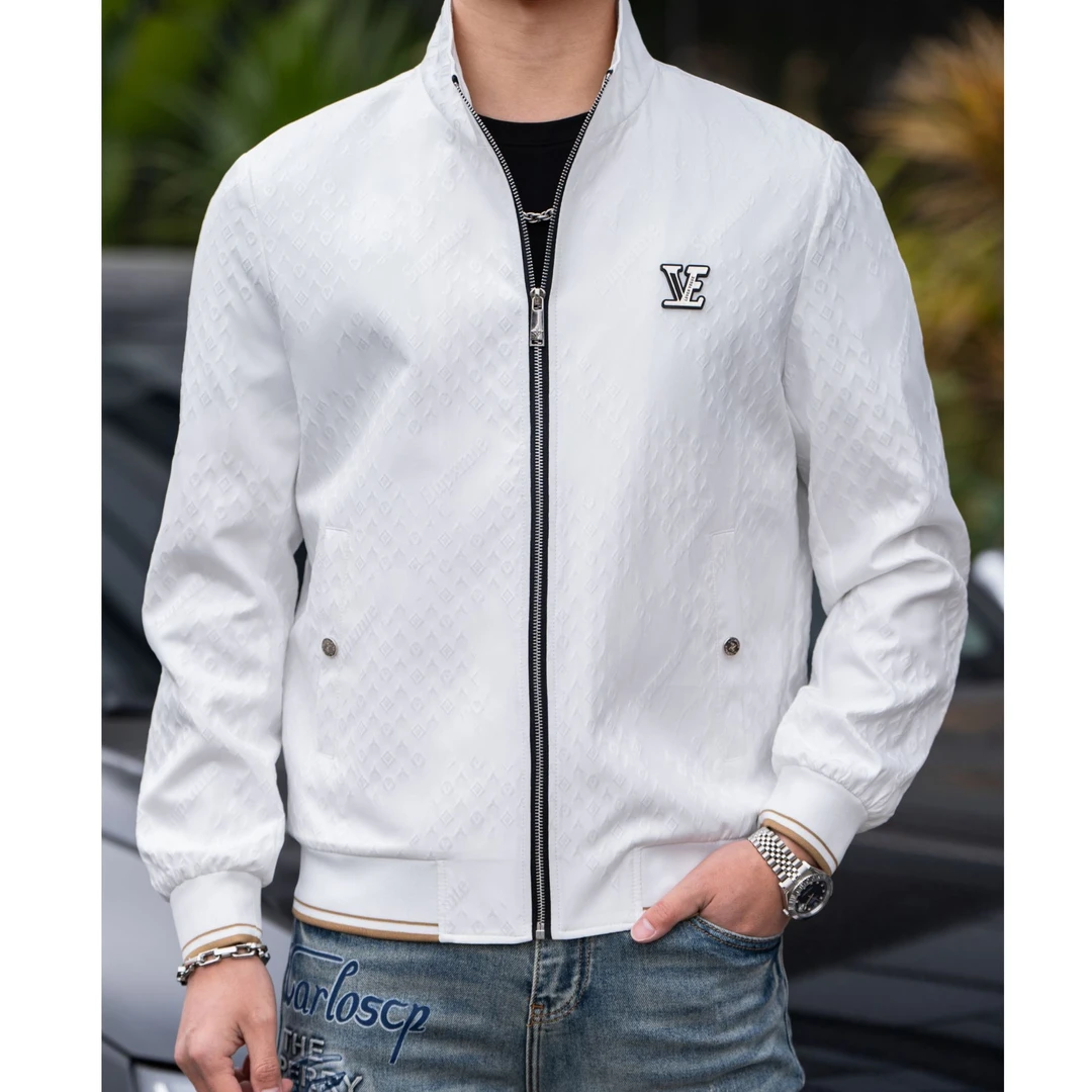 高货 男士春秋款薄款立体提花工艺夹克休闲外套时尚5503