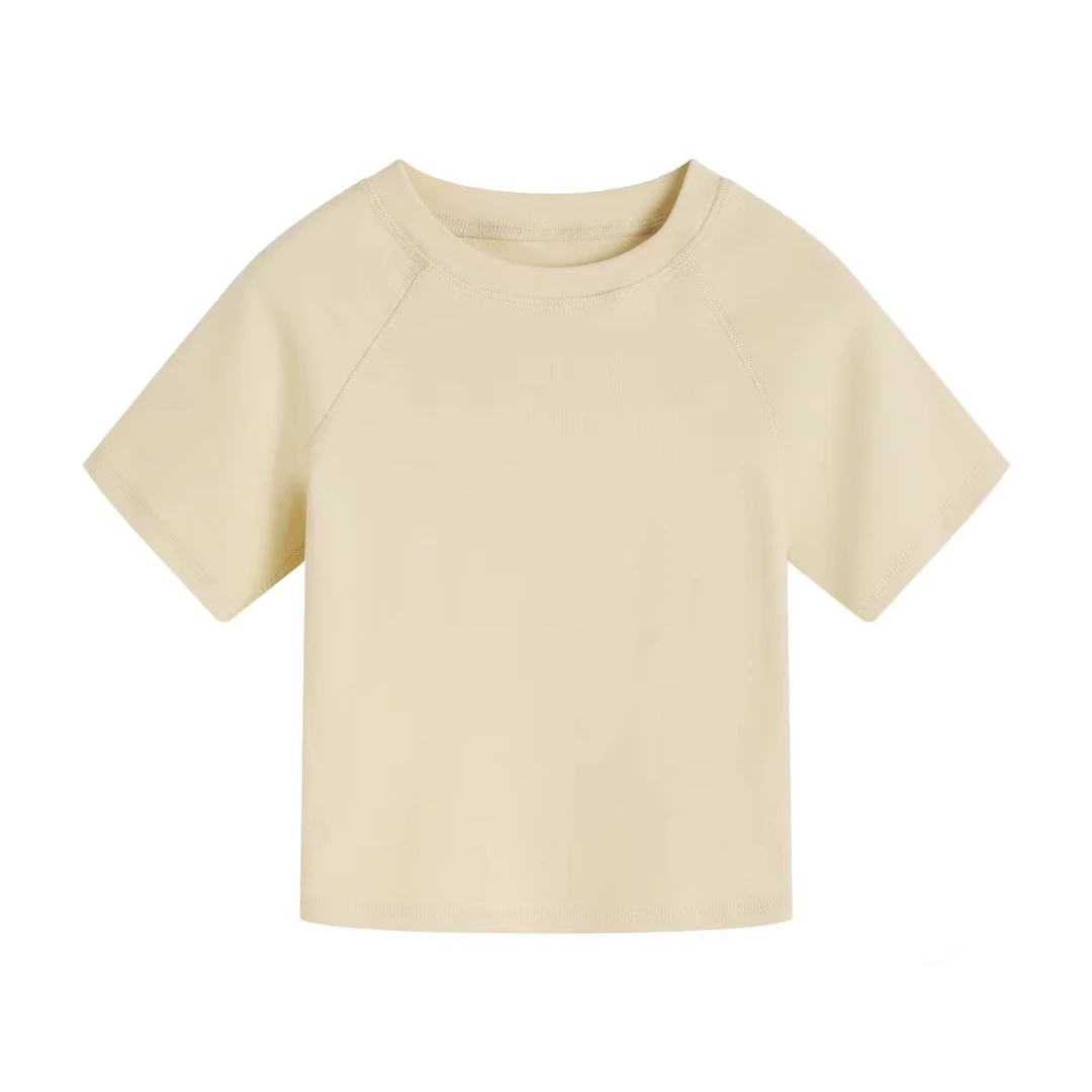 t恤短款宽松舒适欧式T恤春夏纯色短袖设计感