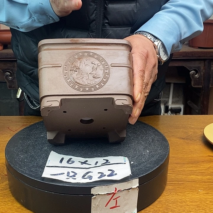 紫砂花盆货号一只G22