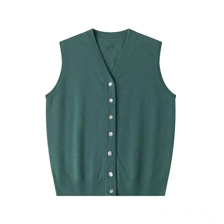 V领开衫针织马甲小香风针织背心春秋冬新款百搭马甲叠穿针织上衣