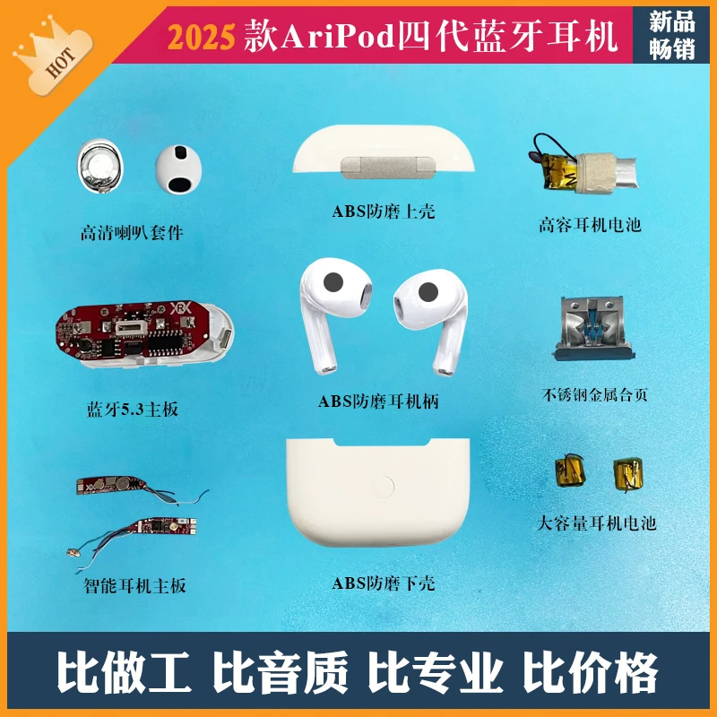 2025款四代无线蓝牙耳机支持定位高清音质超长续航兼容苹果安卓