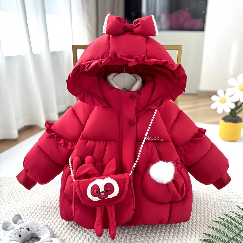 新疆西藏内蒙包邮女童冬季棉服2025新款女宝宝加厚外套儿童棉袄冬