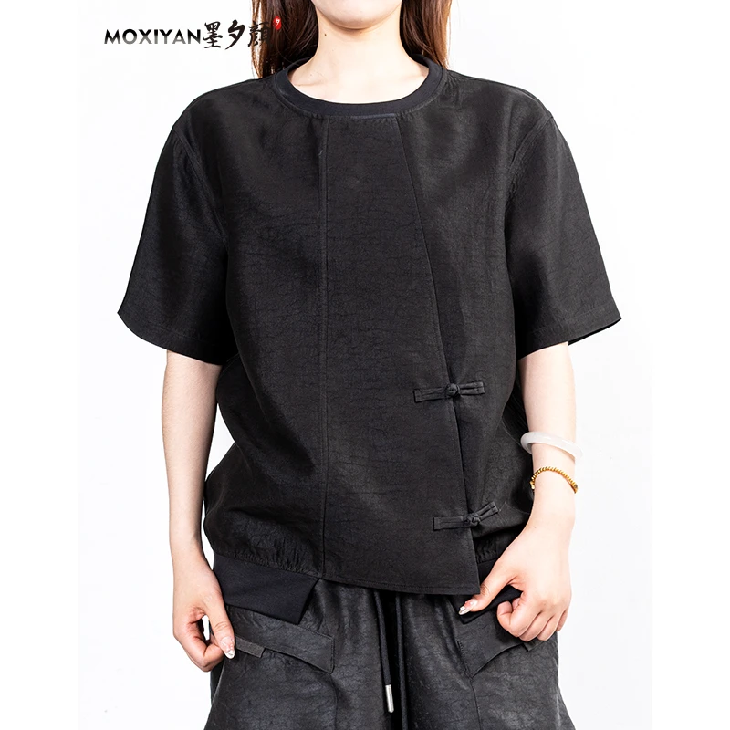 【墨夕颜】2025新款桑蚕丝男装  黑龟新中式短袖-MH-812