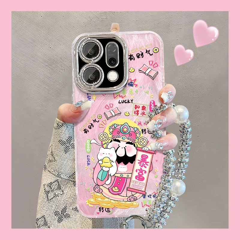 暴富财神手链适用opporeno14pro手机壳reno13高级感防摔reno12女