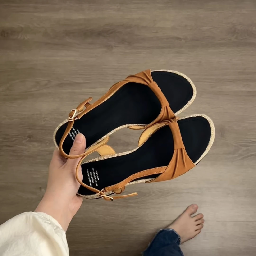 Dannyfrey复古风头层羊皮时尚简约女新款舒适圆头百搭小众鞋子