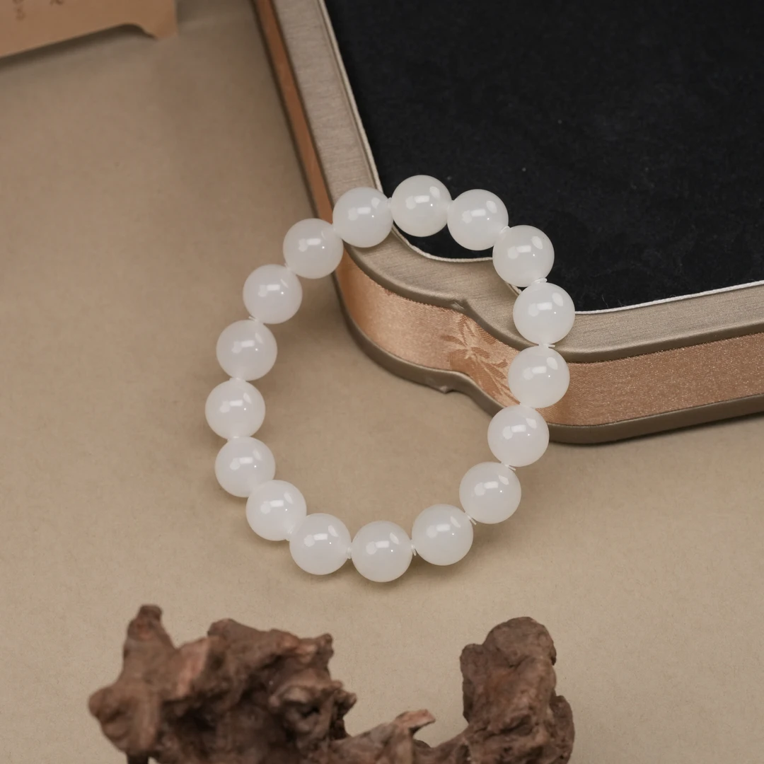 【普陀山欢喜】和田玉单圈手串（发货多样性一件）G35466