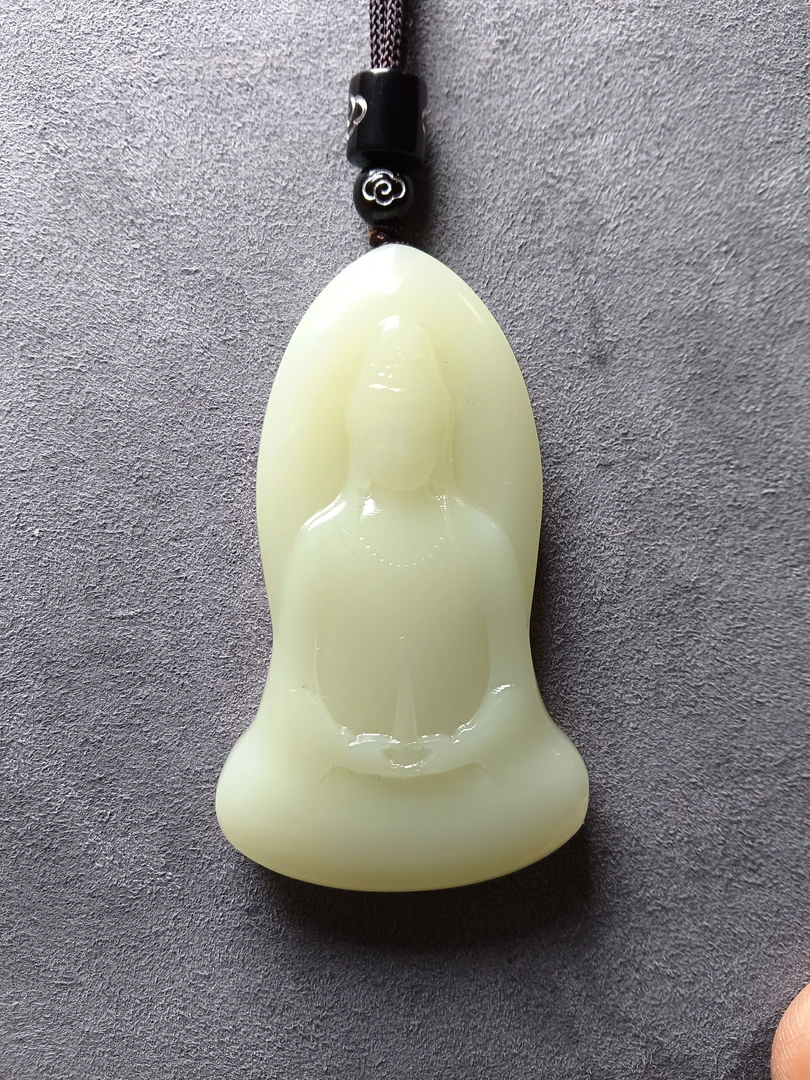 素衣玉观音两面雕，精美时尚大气男款吊坠（素衣）