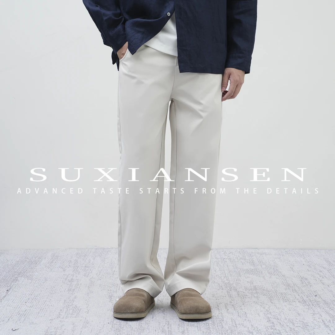 【大头叔叔】秋季老钱纯色简约垂感抽绳休闲直筒裤DDK7150