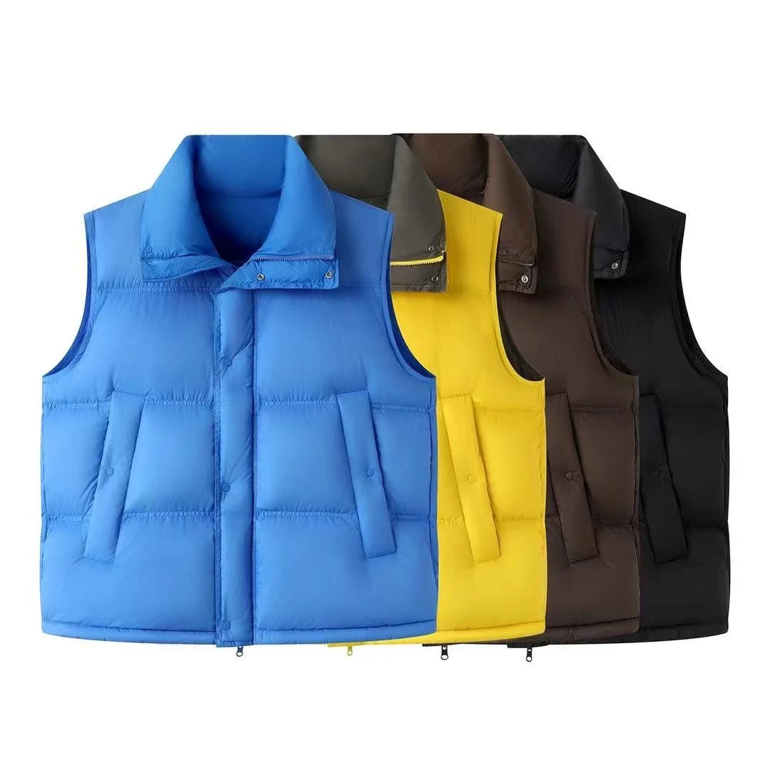 DM085-2025冬季新款时尚百搭宽松无袖羽绒服马甲背心女