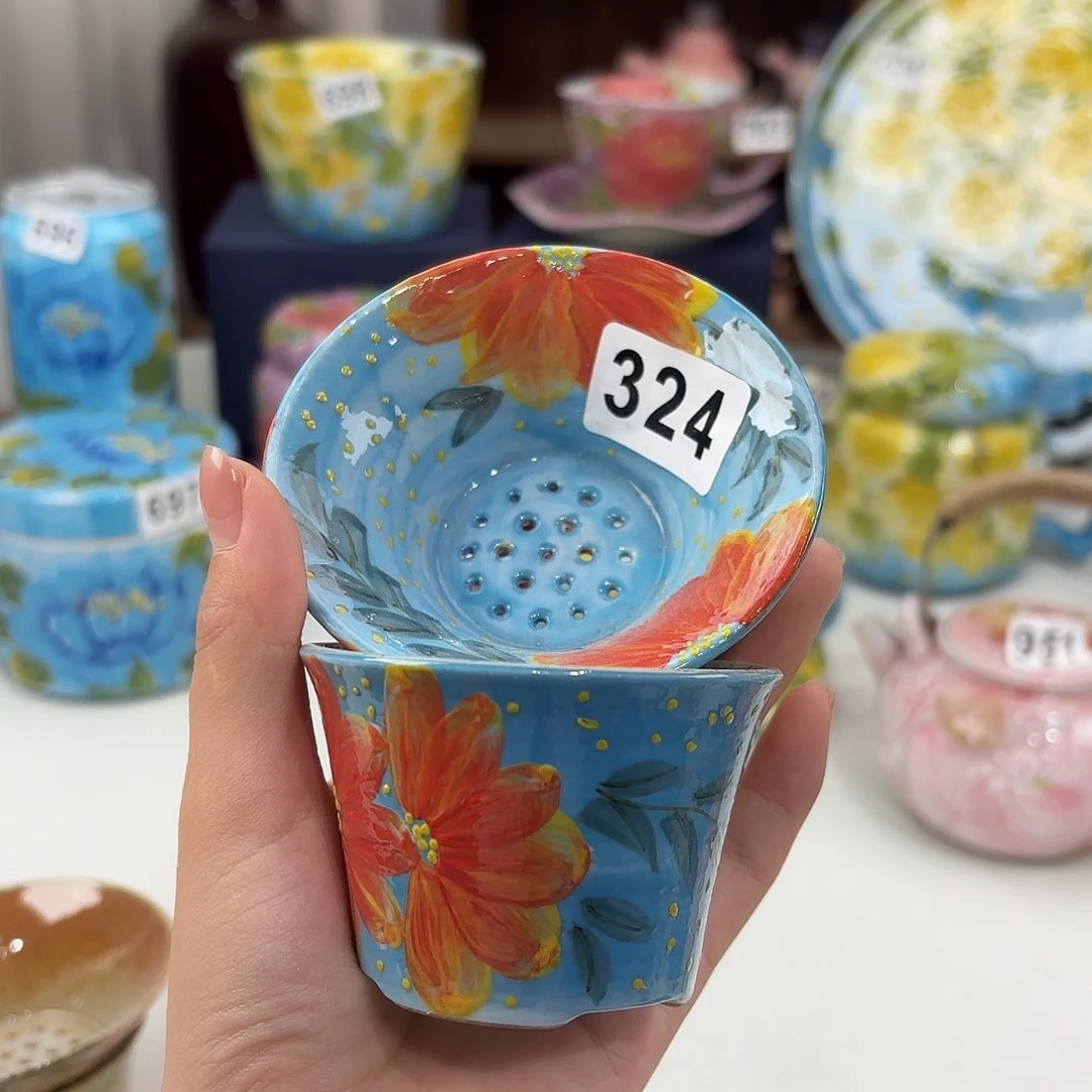 景德镇手绘高温釉下彩陶瓷茶具