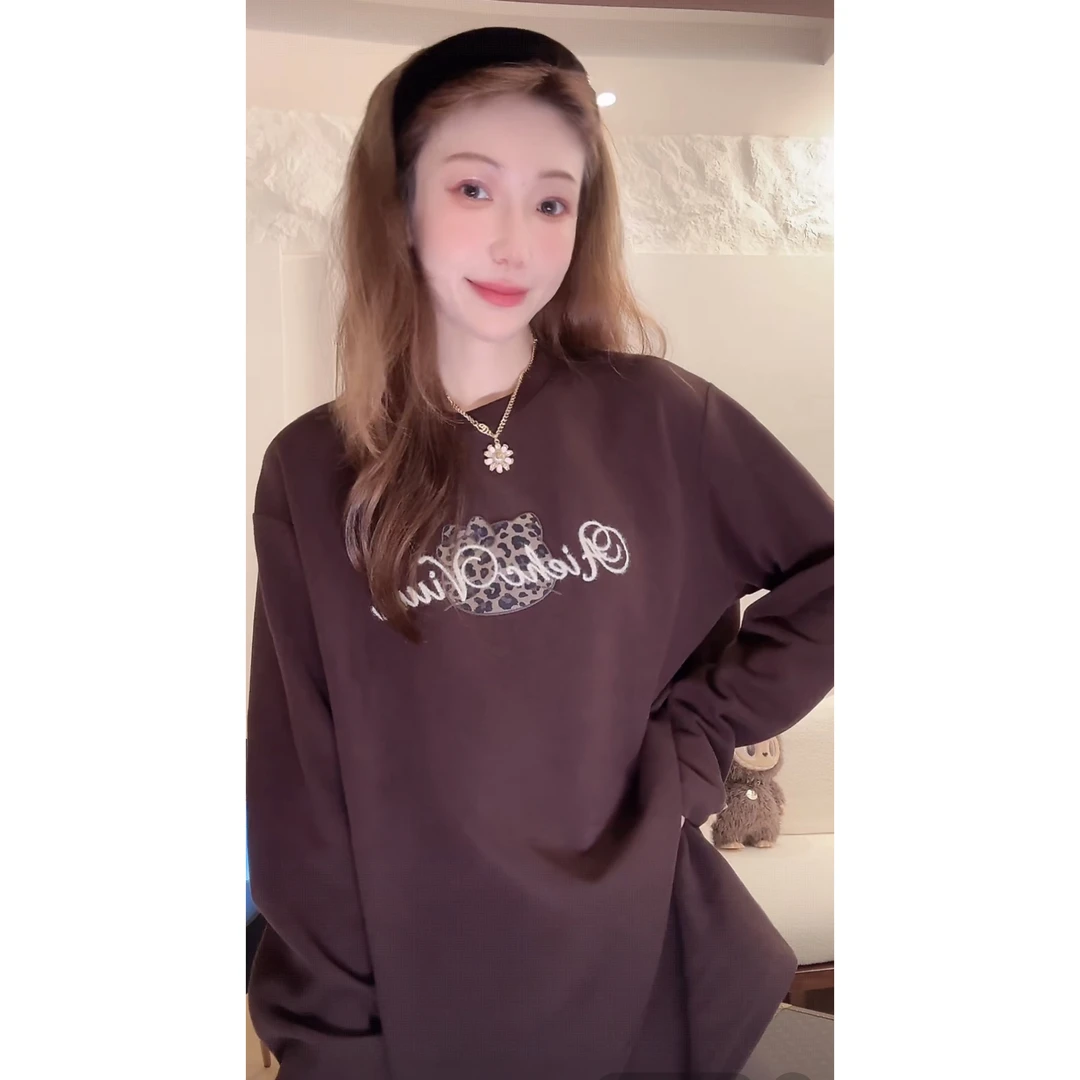 DEDM•STUDIO/气质休闲百搭圆领长袖字母打底上衣2510TX/3882