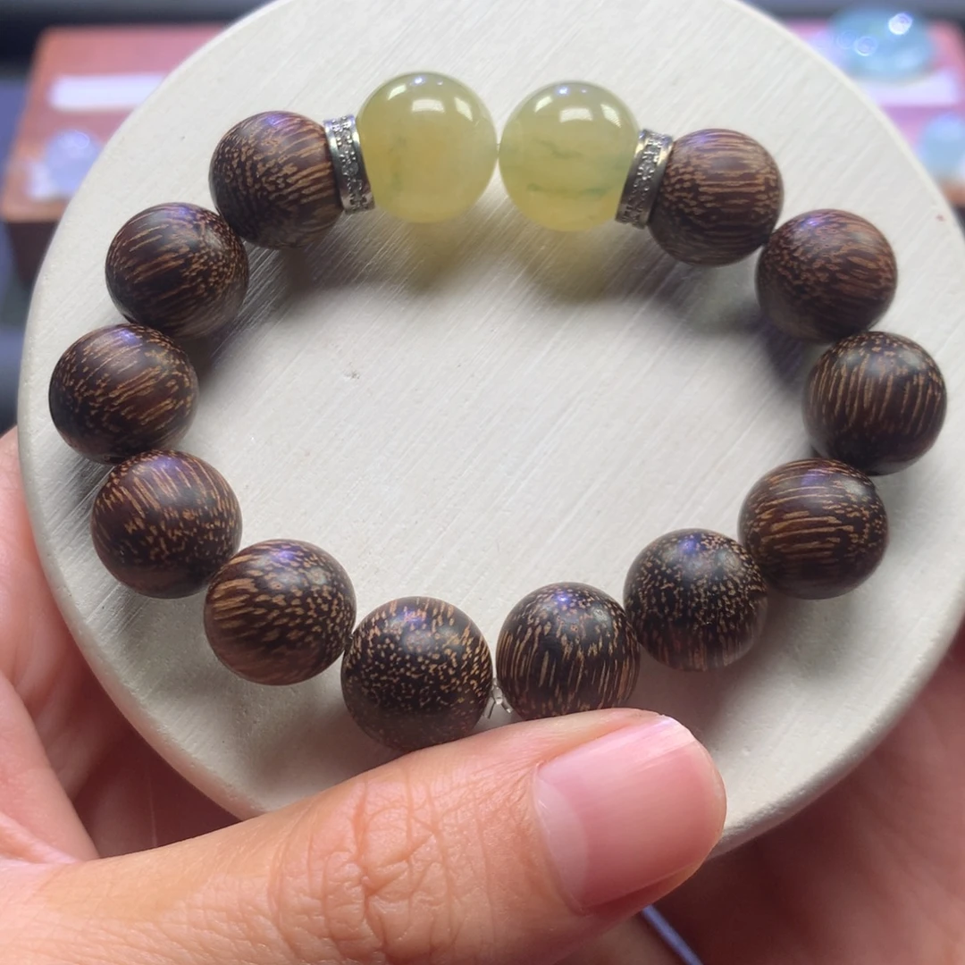 翡翠未镶嵌手链13mm无烧黄翡