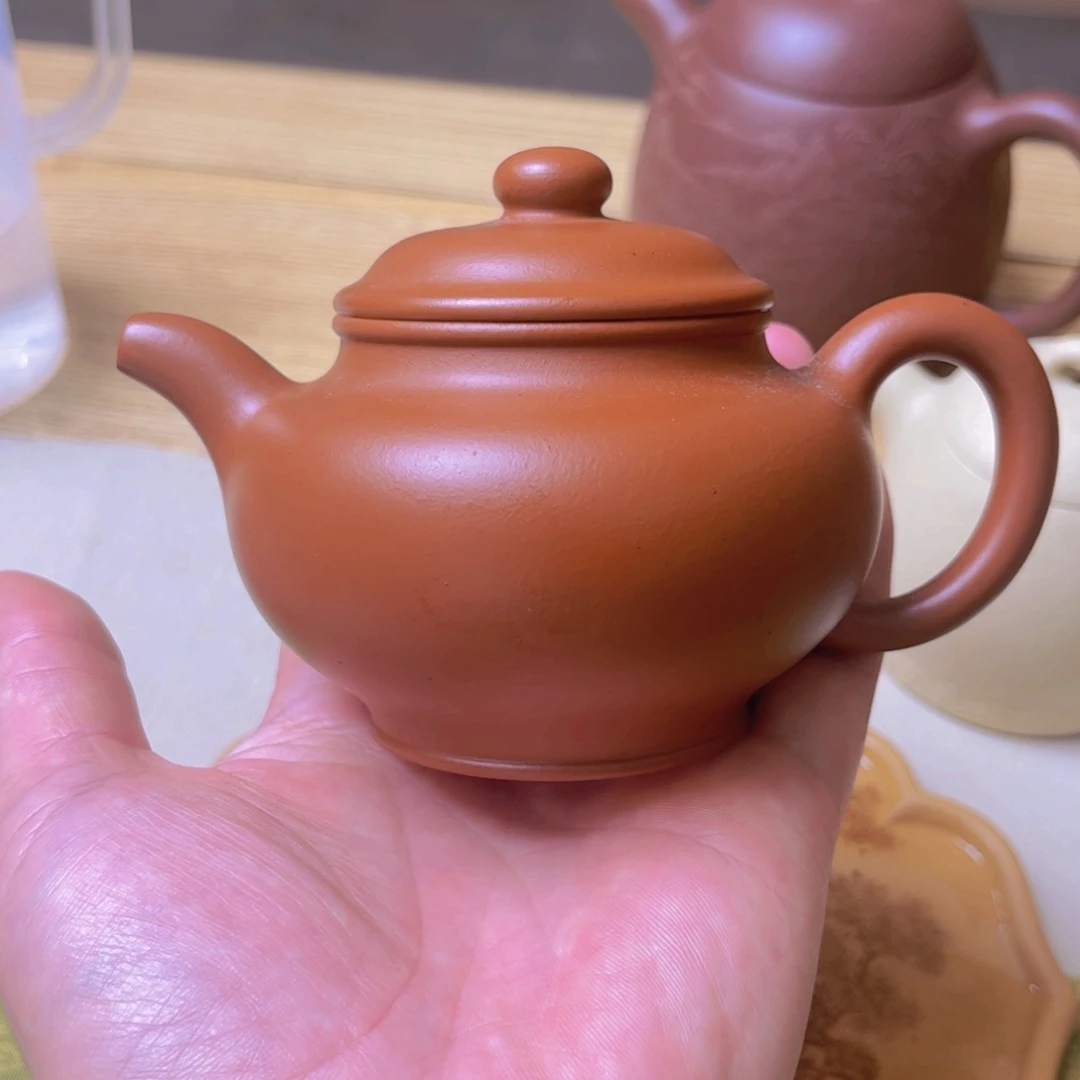 茶壶朱泥小*掇只半手工